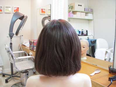 グラボブにしたい・・・カット前後ろ。