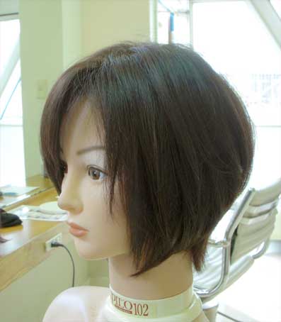 医療用ウィッグ ミックス毛 グラボブA 横
