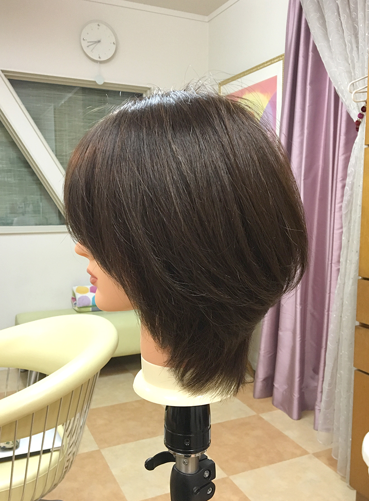 人毛100%ウィッグ 大人のショートスタイル グラレイヤー